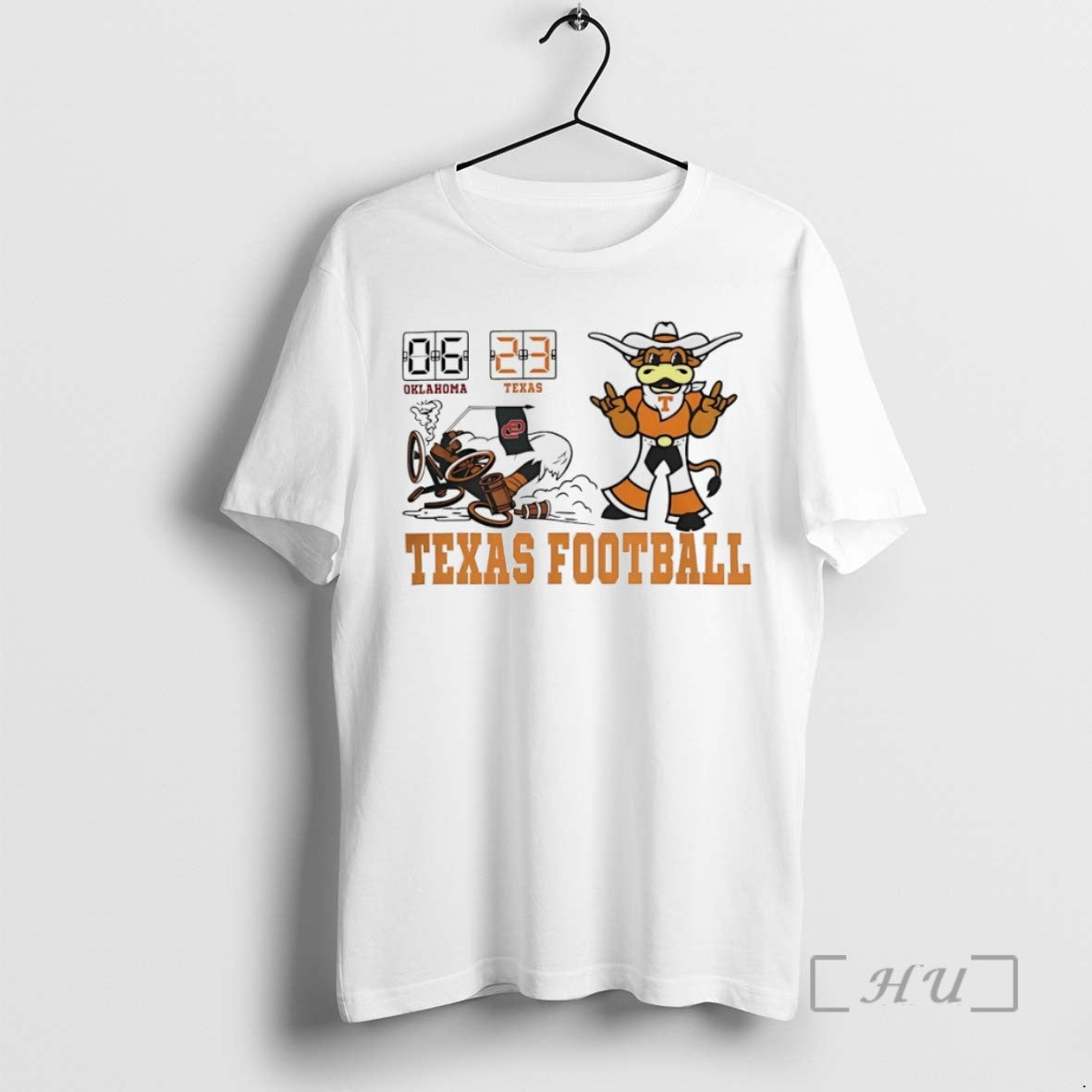 Officials Texas Longhorns Beat Oklahoma Sooners 2025 Red River Rivalry Score 23 6 Mascot Tee