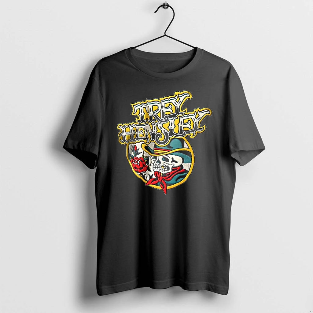 Officials Trey Hensley Traditional Tattoo Skeleton Cowboy Red Rose Youth T Shirt Sweater