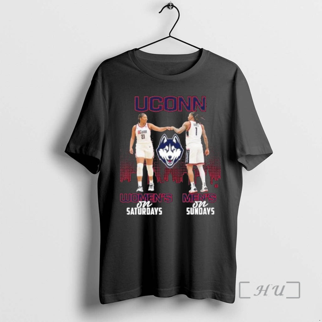 Officials Uconn Womens Basketball On Saturdays And Uconn Mens Basketball On Sundays Premium T Shirts