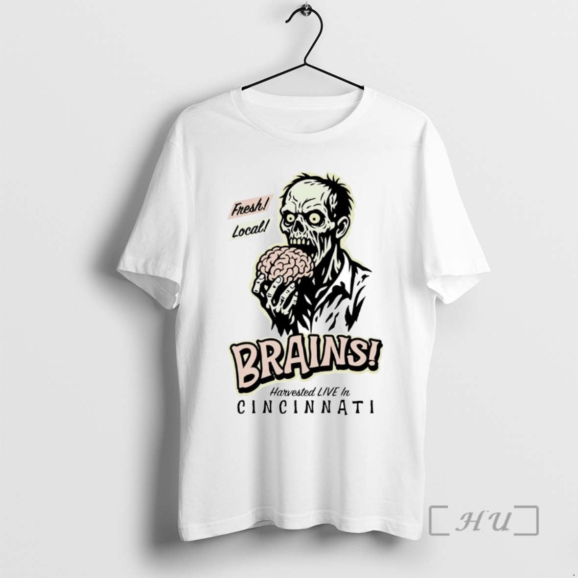 Officials Zombie Fresh Local Brains Harvested Live In Cincinnati Tee Shirt Sweater