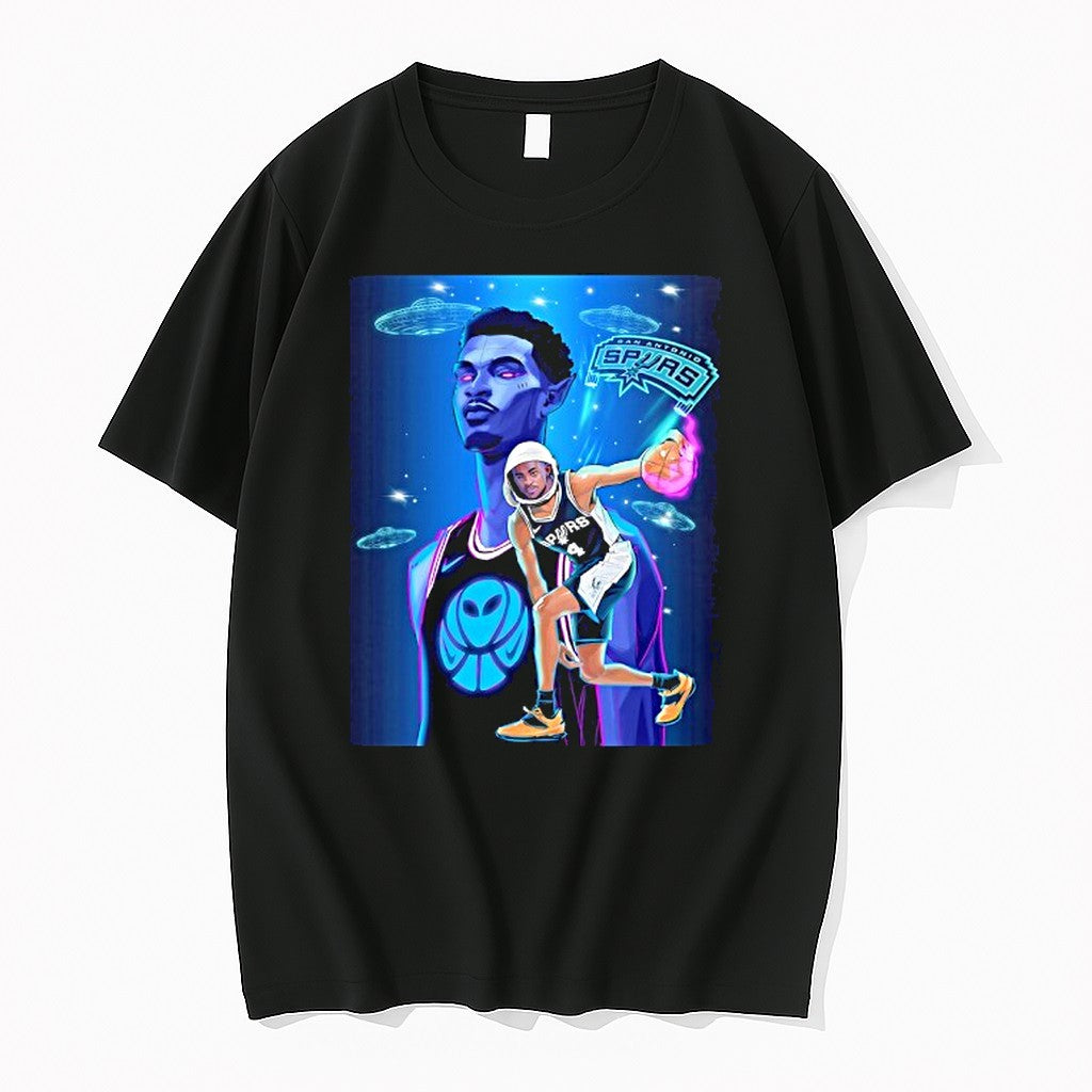 Original Alien Victor Wembanyama And Deaaron Fox San Antonio Spurs Basketball Tshirts Unisex