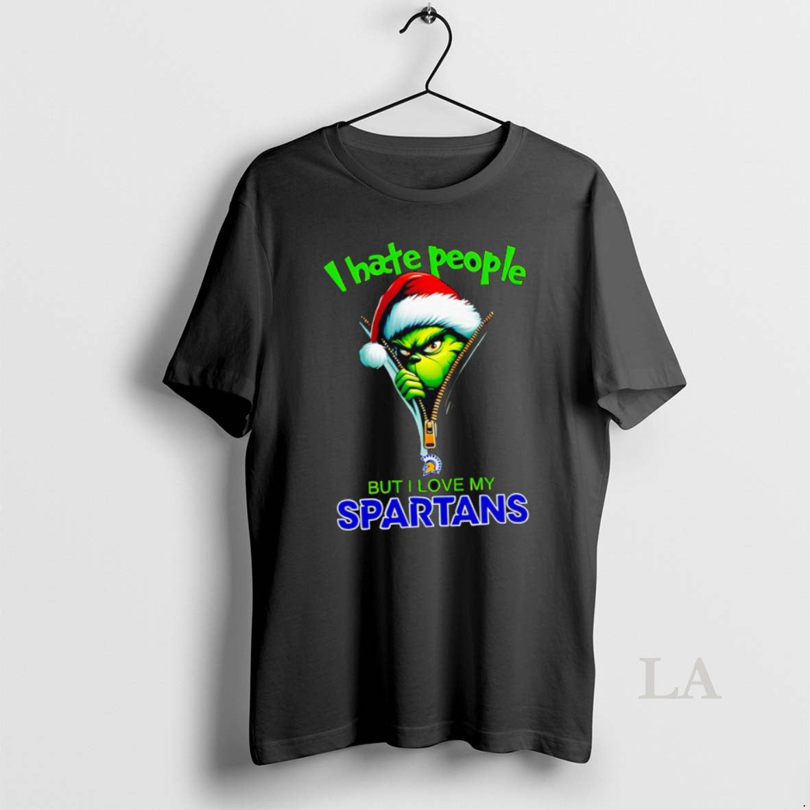 Original Awesome Grinch Santa Hat I Hate People But I Love My San Jose State