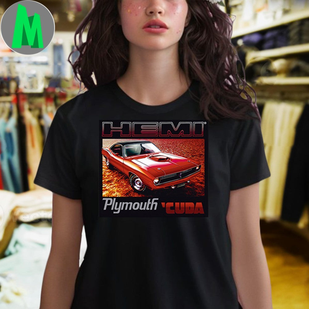 Original Barracuda Muscle Car Adult Hemi Plymouth Cuda Shirt Unisex