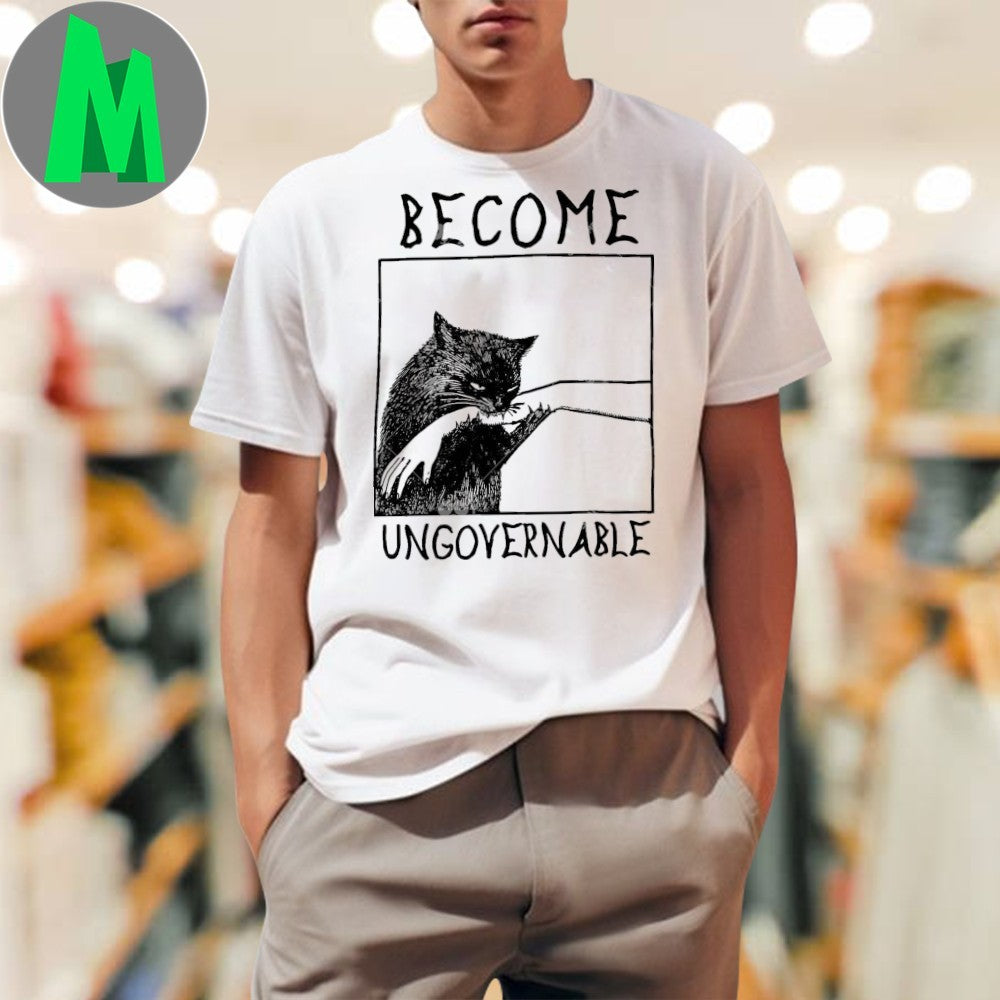 Original Become Ungovernable Cat Biting Hand Shirt Unisex