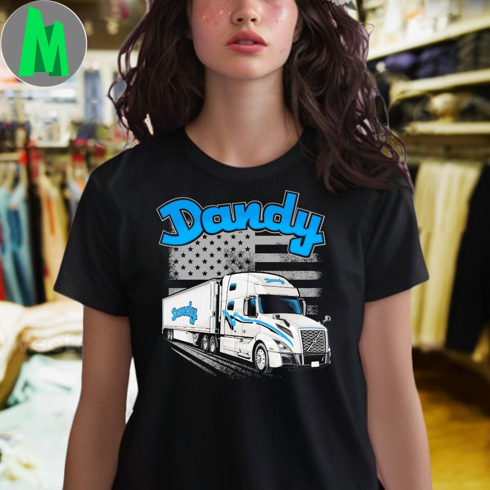 Original Dandy Patriotic Trucker American Flag Semi-Truck Driver Shirt Unisex