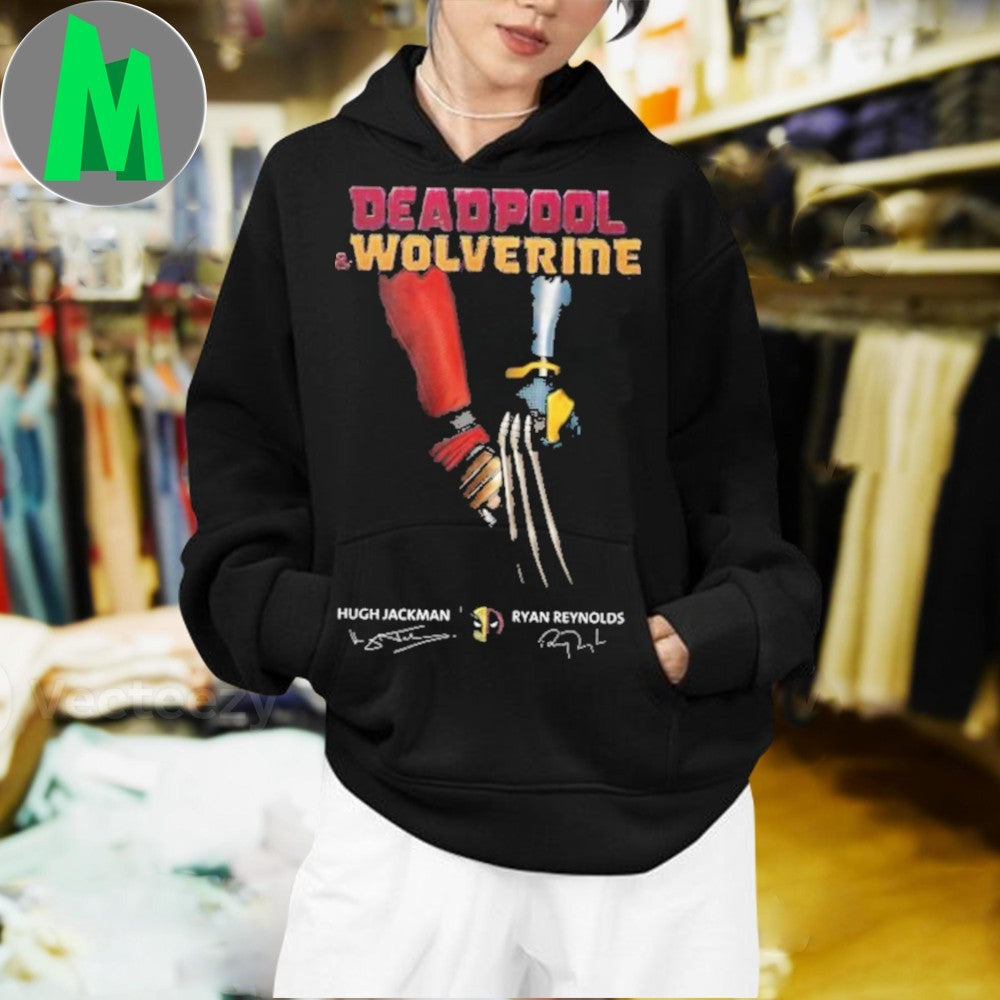 Original Deadpool & Wolverine Signature Hugh Jackman x Ryan Reynolds Unisex T-Shir Unisex