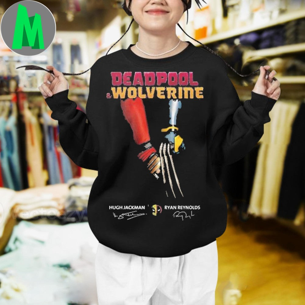 Original Deadpool & Wolverine Signature Hugh Jackman x Ryan Reynolds Unisex T-Shir Unisex