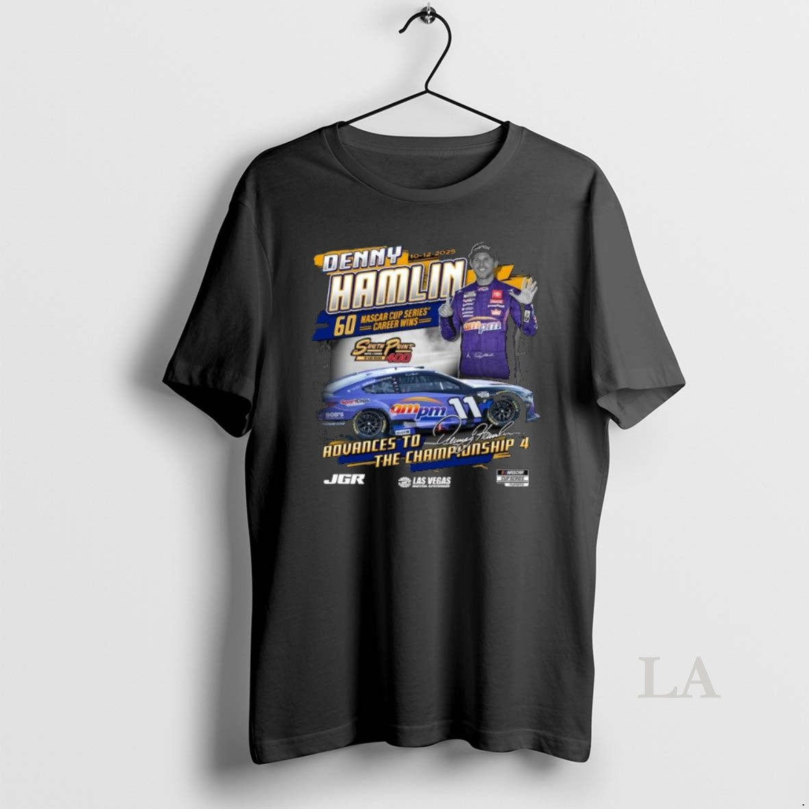 Original Denny Hamlin Checkered Flag Sports 2025 Advances To The Championship 4 South Point 400
