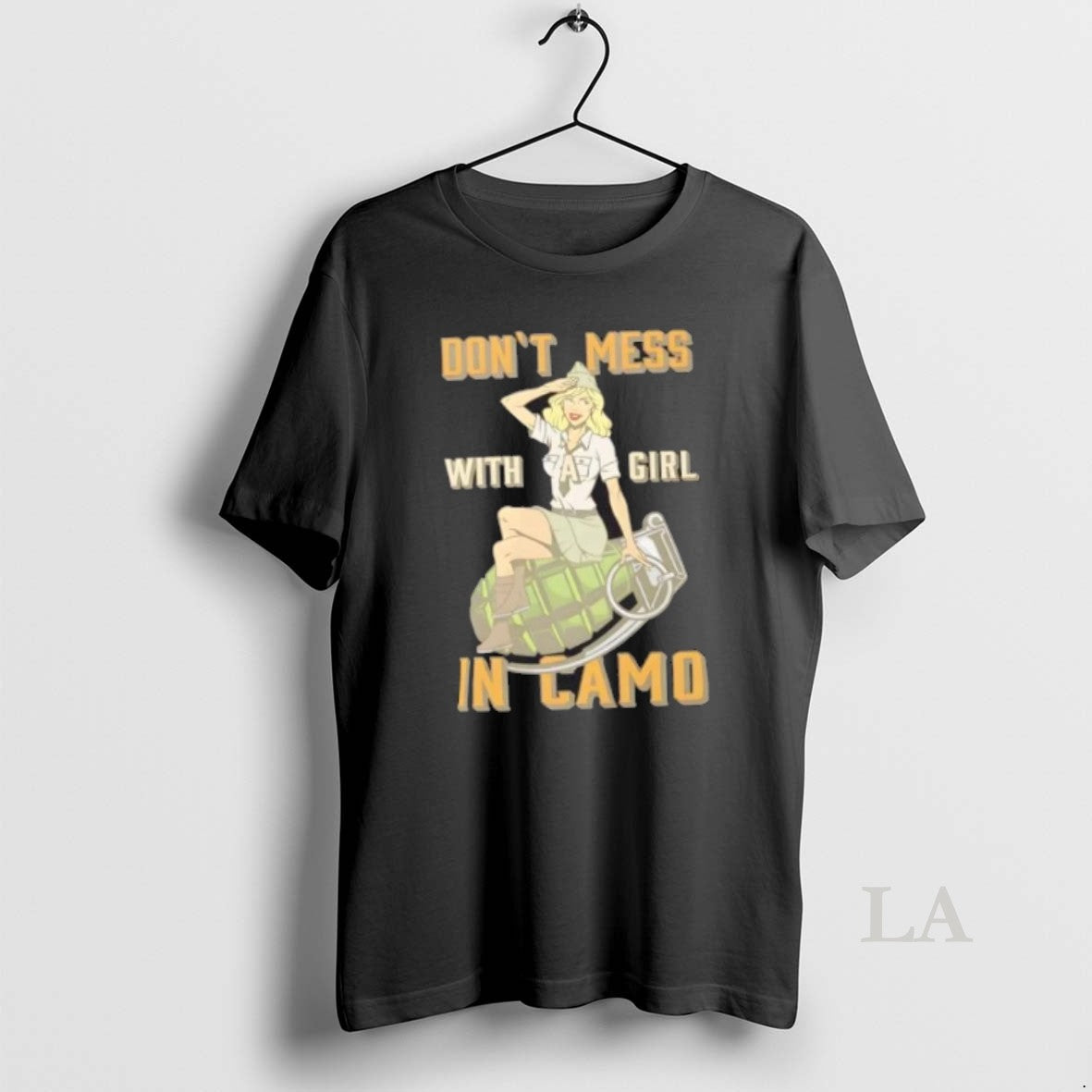 Original Dont Mess With A Girl In Camo Retro Army