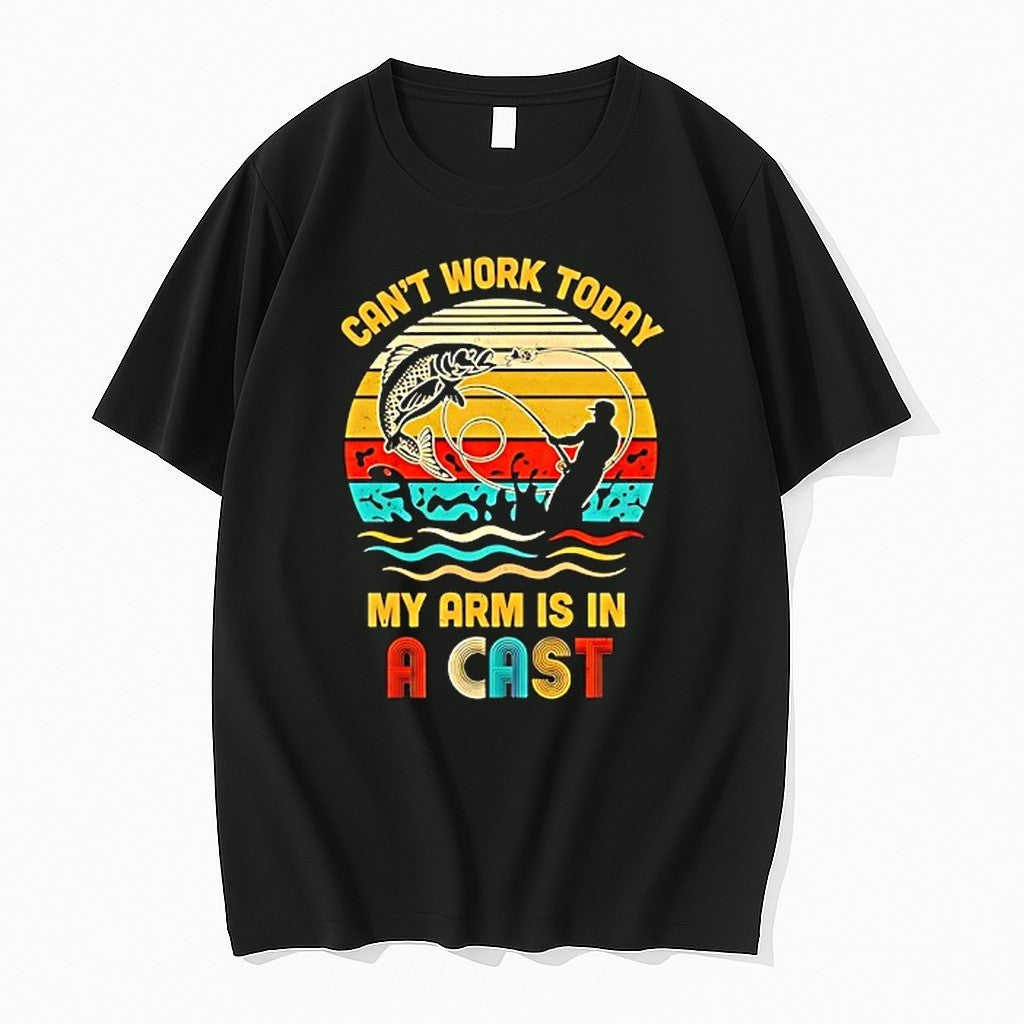 Original Fishing Cant Work Today My Arm Is In A Cast Tshirts Jpg Unisex