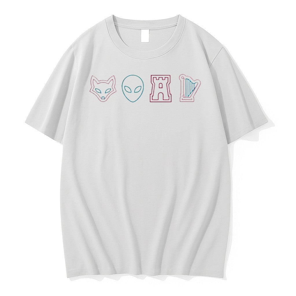 Original Fox Alien Castle Harp Icons Design Art Spurs Basketball Tshirts Jpg Unisex