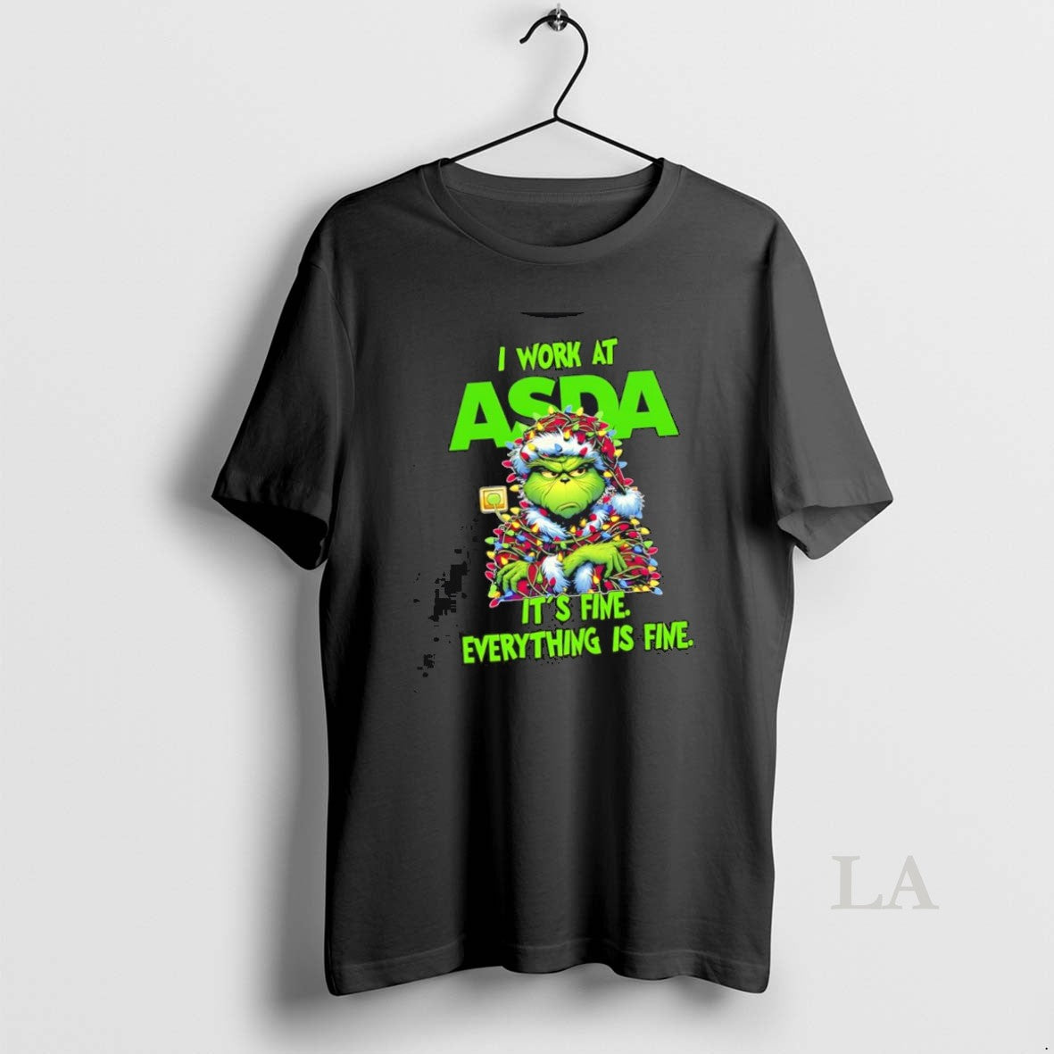 Original Grinch I Work At Asda Logo Its Fine Everything Is Fine