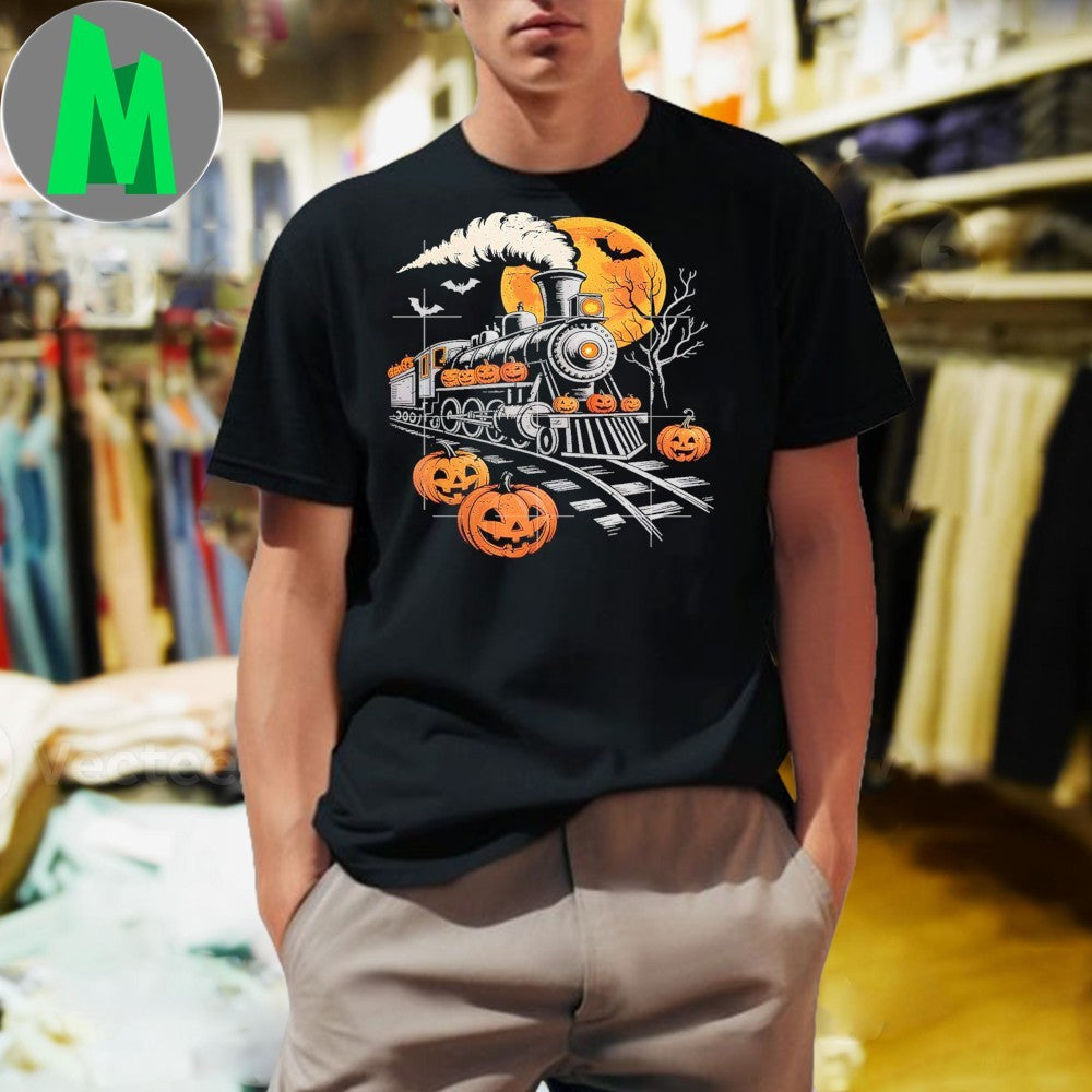 Original Halloween Train Jack O Lantern Pumpkin Shirt Unisex