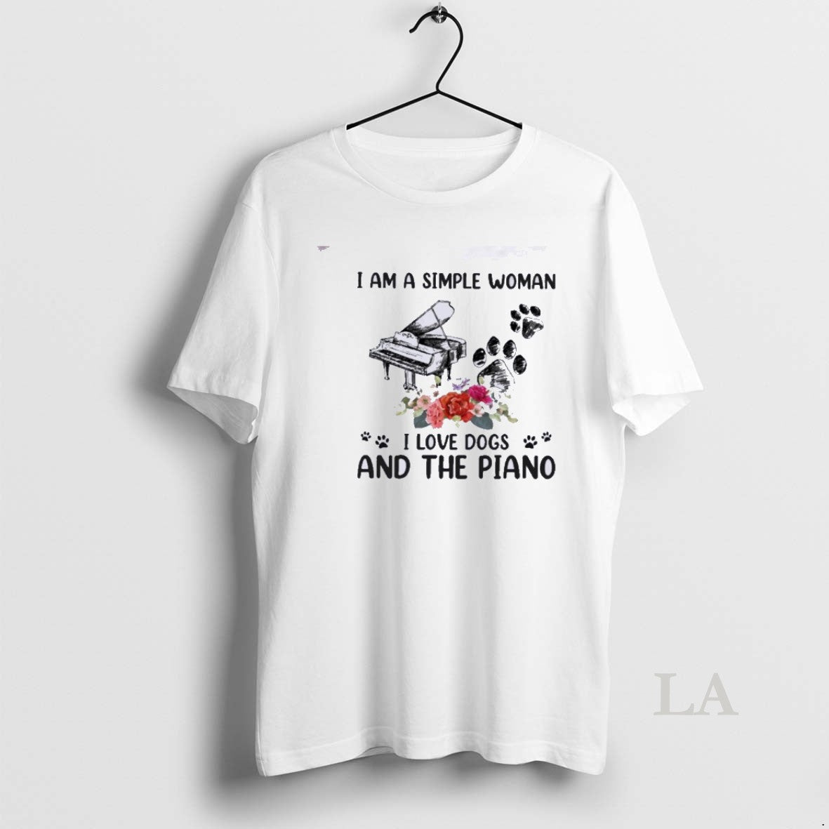 Original I Am A Simple Woman I Love Dogs And Piano Unisex