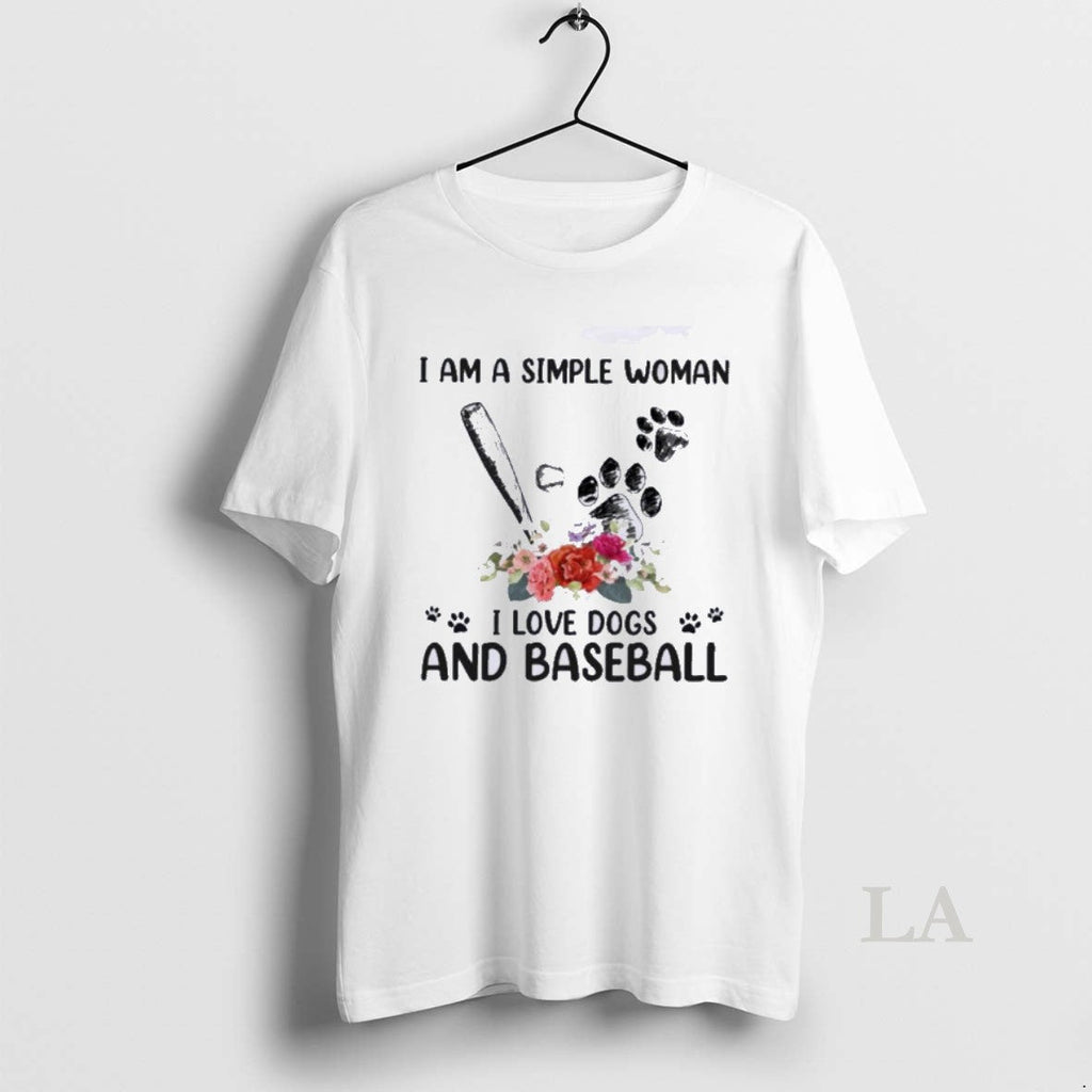 Original I Am A Simple Woman I Loves Dogs And Baseball Unisex