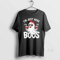 Original Im Just Here For The Boos Ghost Drinking Wine