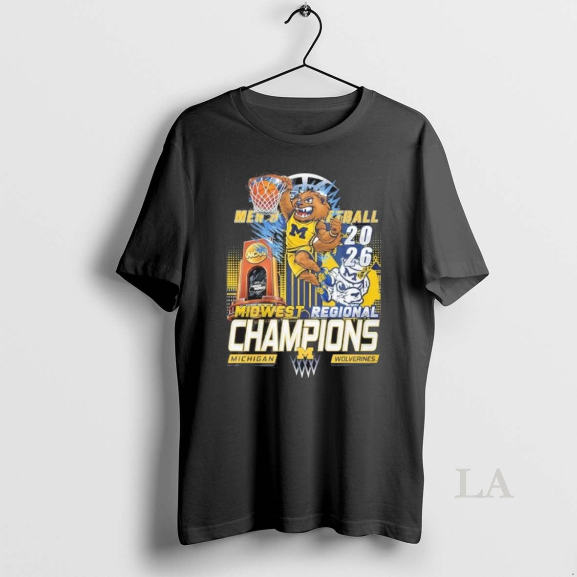 Original Michigan Mens Basketball Mascot 2026 Midwest Regional Champions Unisex