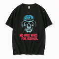 Original No More Wars For Israel Political Protest Skull Soldier Helmet Tshirts Unisex