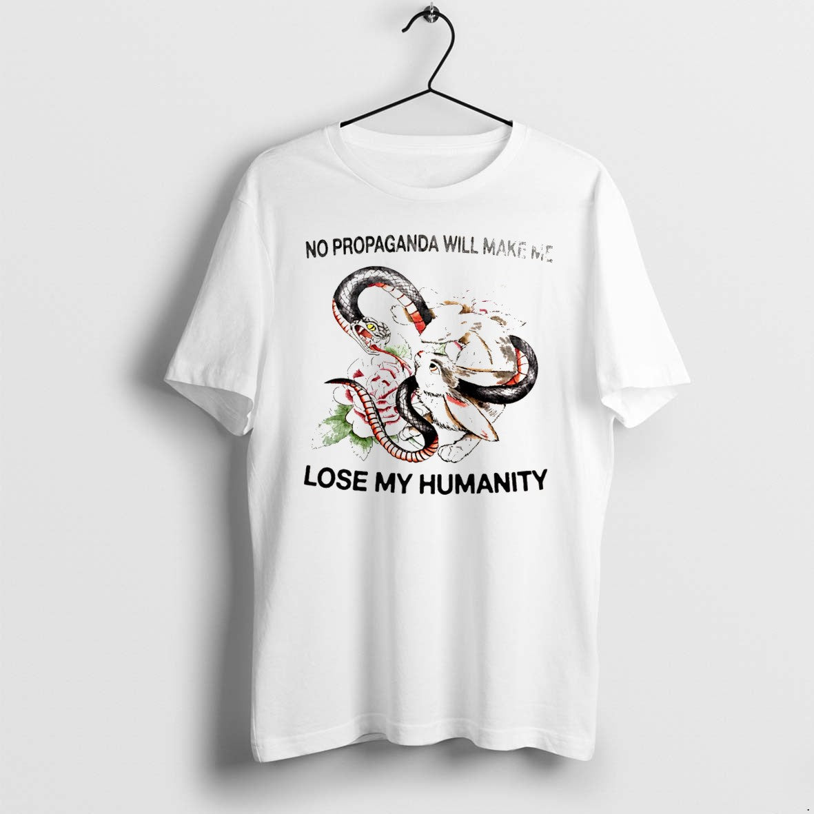 Original No Propaganda Will Make Me Lose My Humanity Rabbit Vs Snake Tee Tshirts Unisex