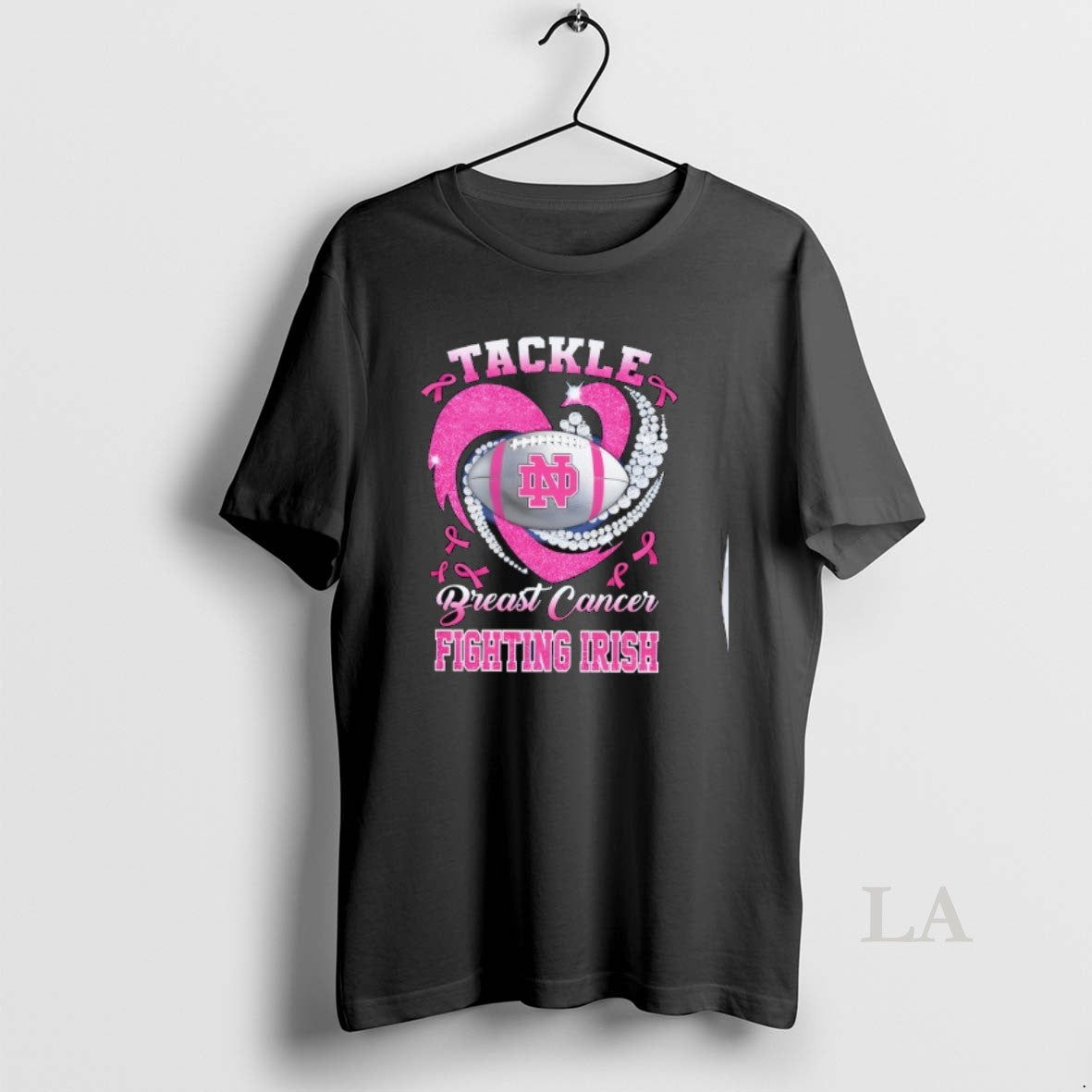 Original Notre Dame Fighting Irish Breast Cancer Awareness Tackle Heart