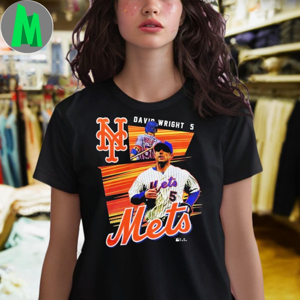 Original Number 5 New York Mets Custom Party David Wright Black Shirt Unisex
