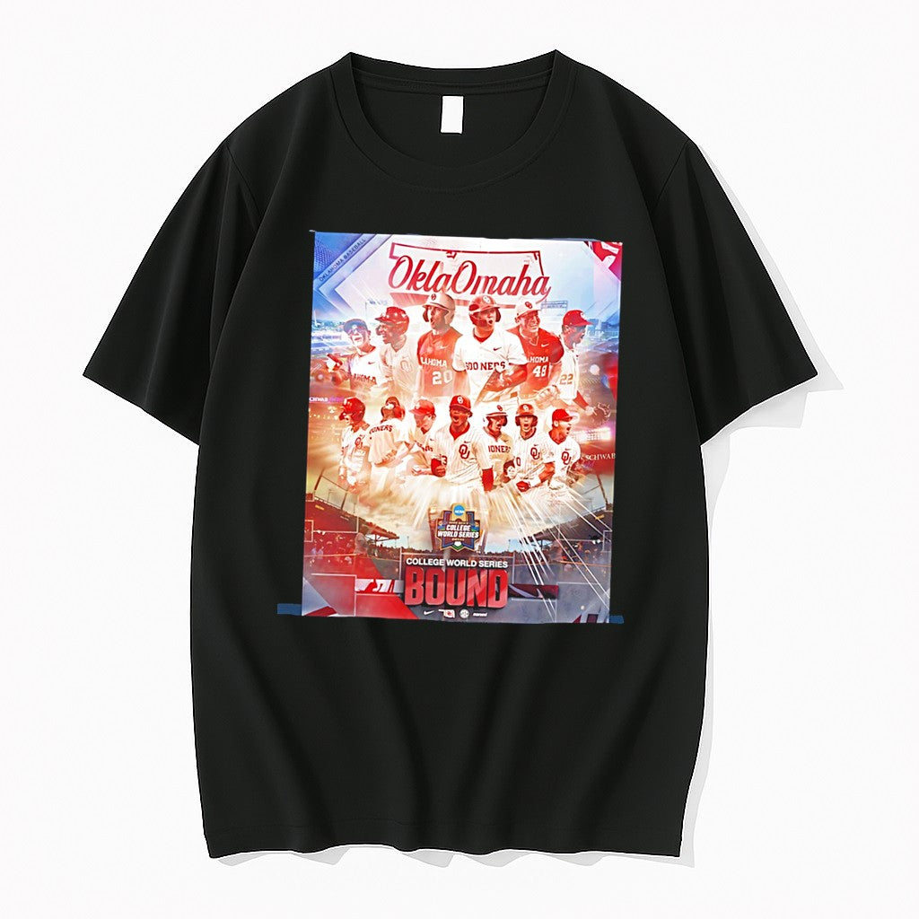 Original Oklahoma Sooners 2026 Mens College World Series Team Collage Tee Tshirts Unisex