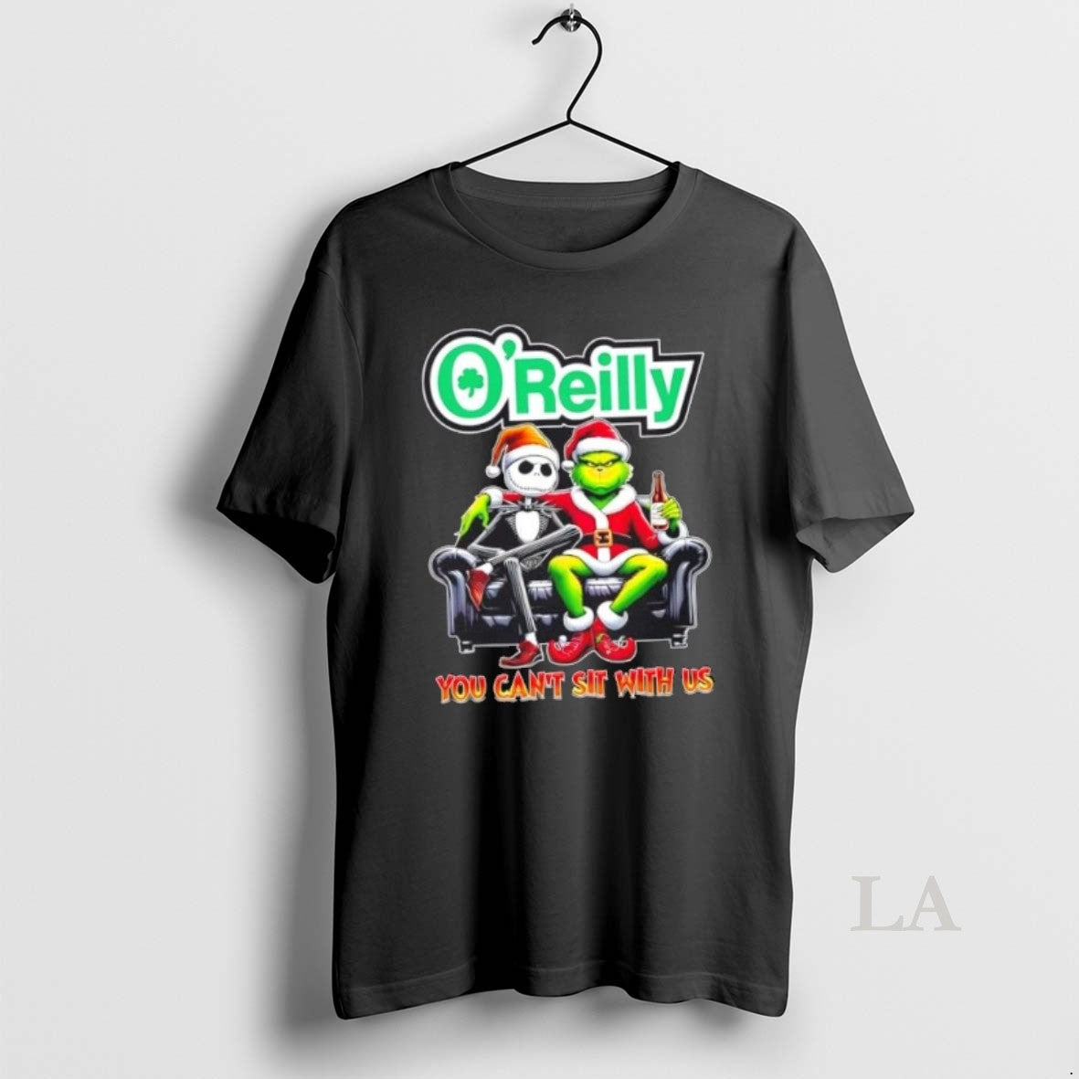 Original Oreilly X Grinch And Jack Skellington Happy Hallothankmas You Cant Sit With Us