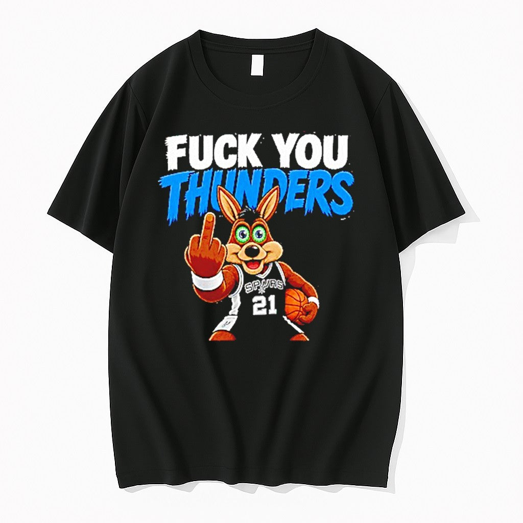 Original San Antonio Spurs The Coyote Mascot Middle Finger Fuck You Thunders Tshirts Unisex