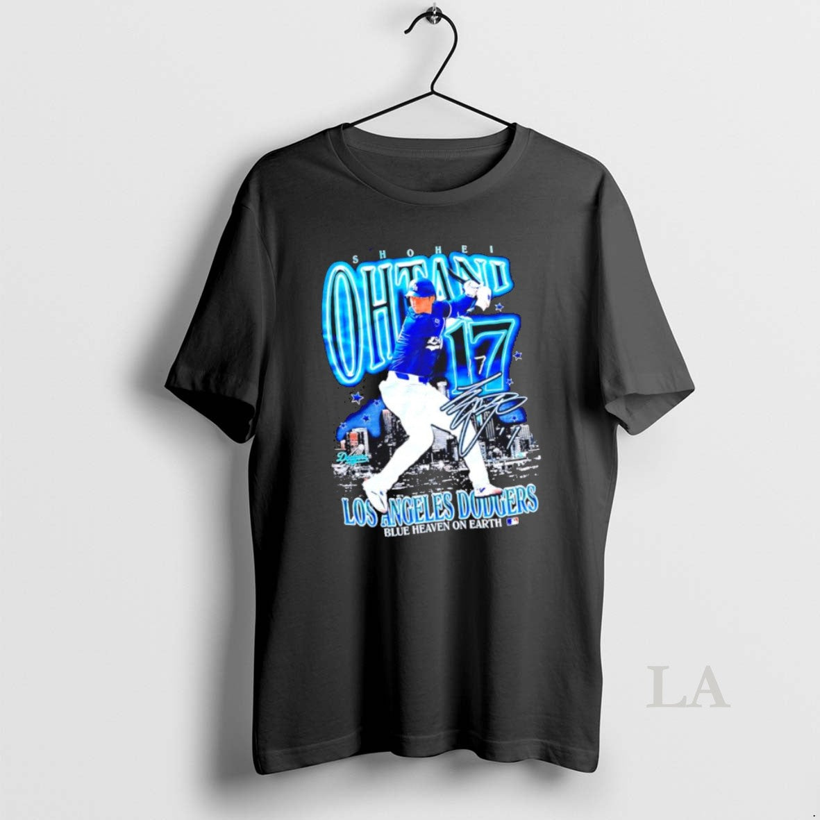 Original Shohei Ohtani Los Angeles Dodgers Players Blue Heaven On Earth Signature