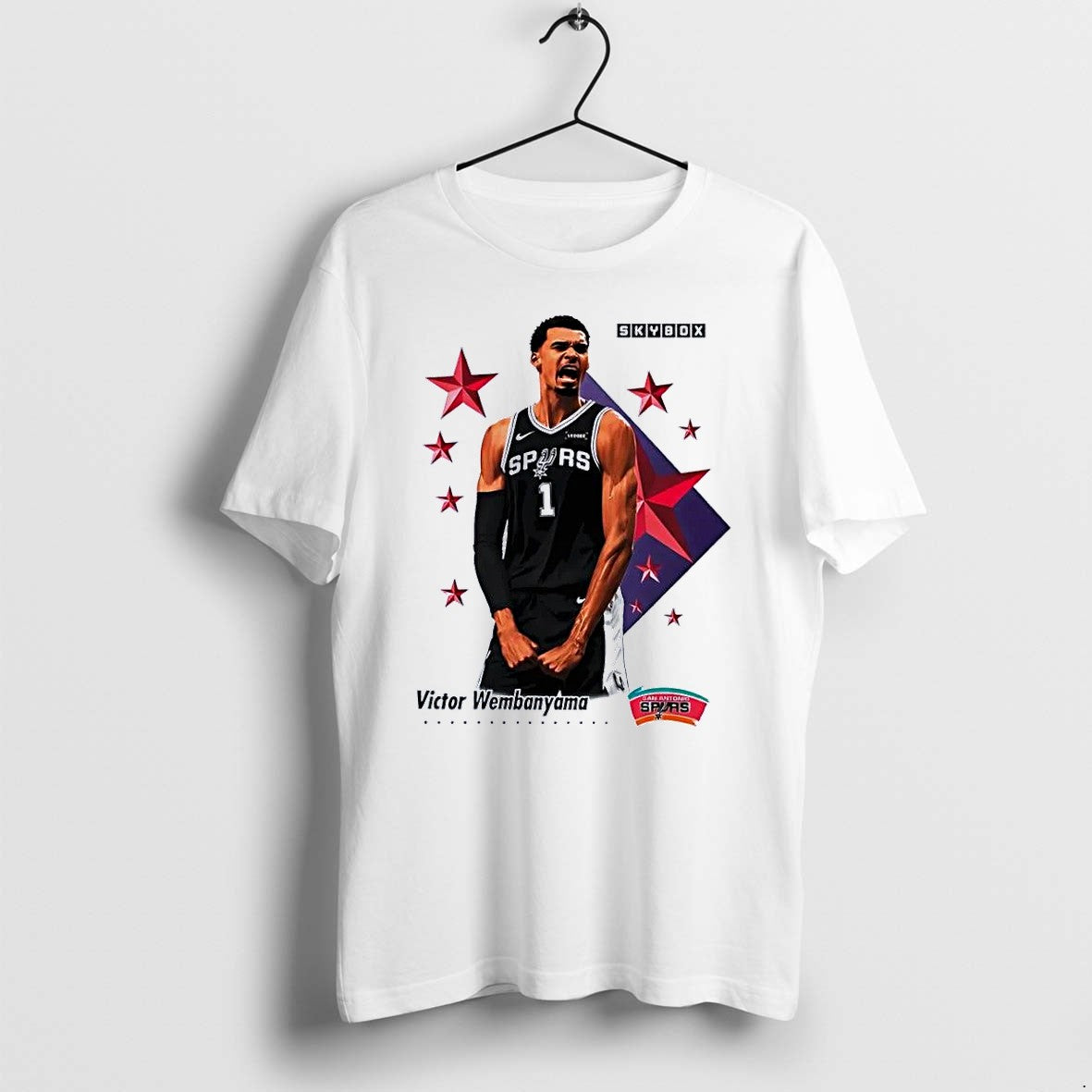 Original Skybox Victor Wembanyama San Antonio Spurs Basketball Trading Card White Tshirts Unisex