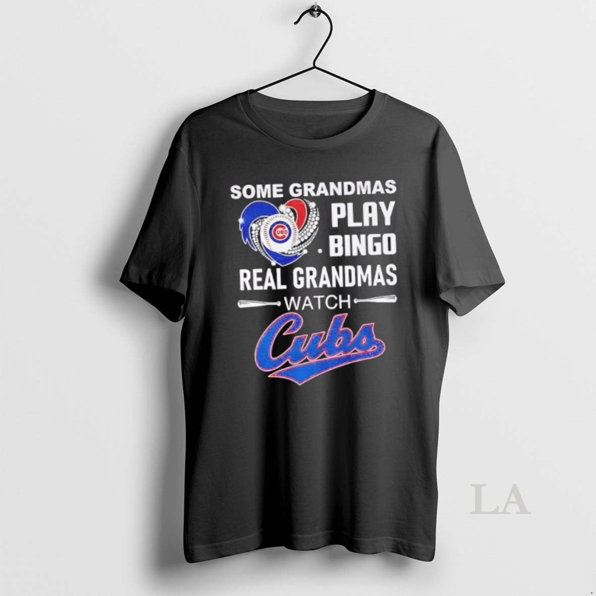Original Some Grandmas Play Bingo Real Grandmas Watch Chicago Cubs Baseball Diamond Heart
