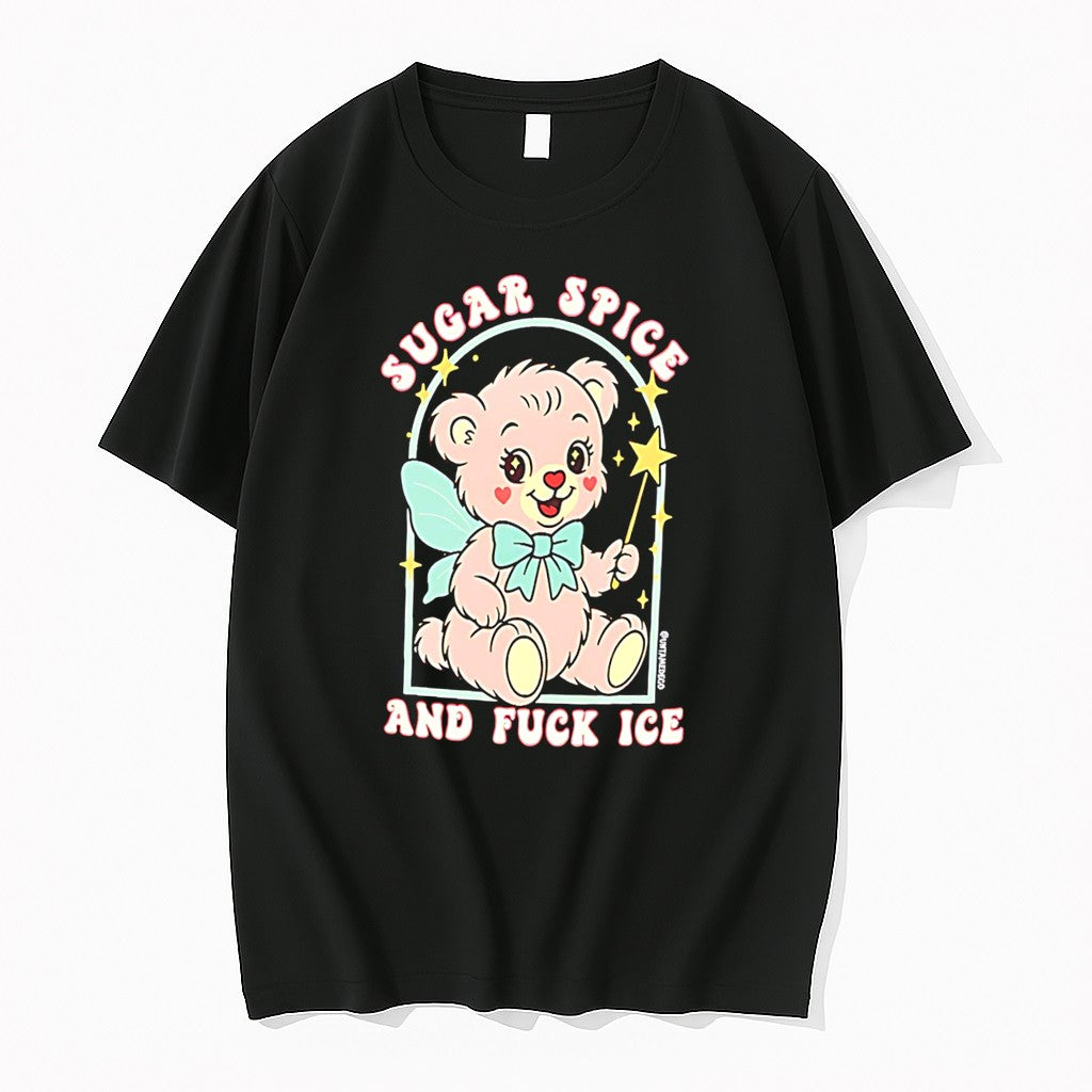 Original Sugar Spice And Fuck Ice Cartoon Pink Teddy Bear Tee Tshirts Jpg Unisex
