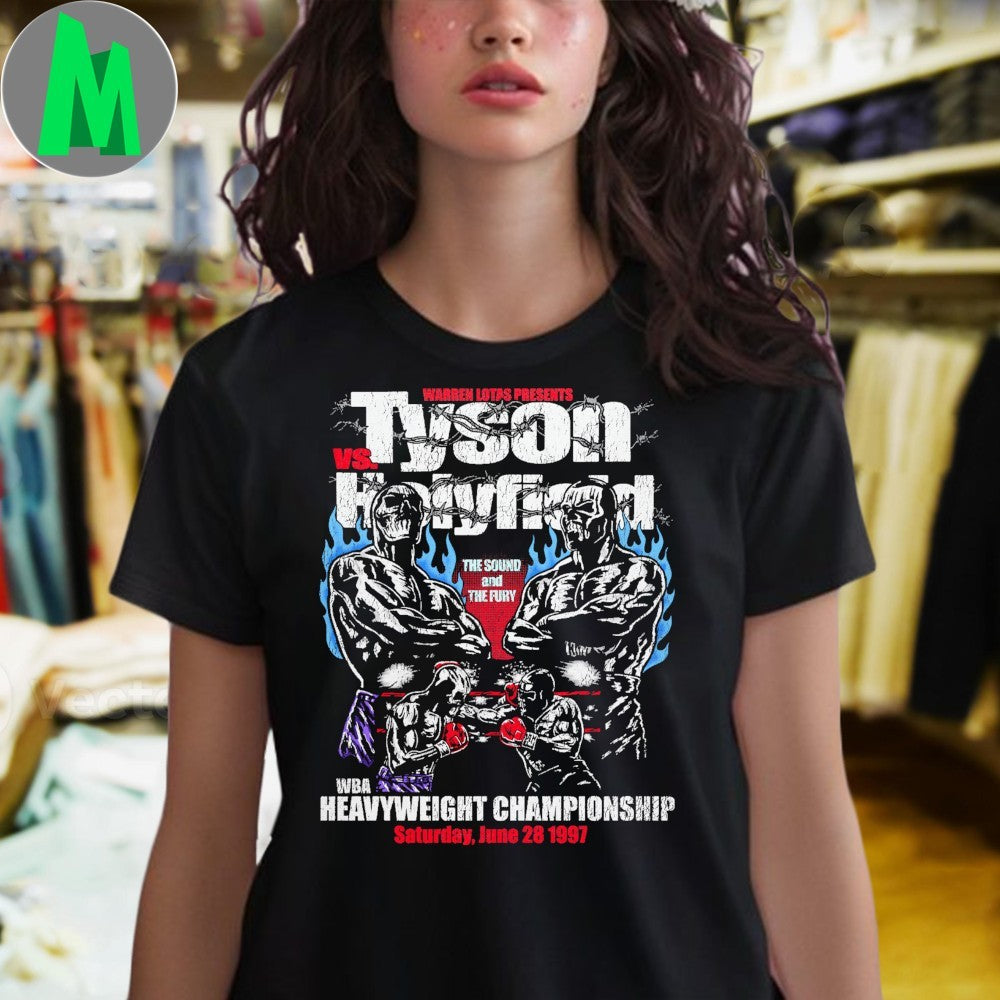 Original Tyson vs Holyfield Boxing Match Graphic Warren Lotas Fight Night Shirt Unisex