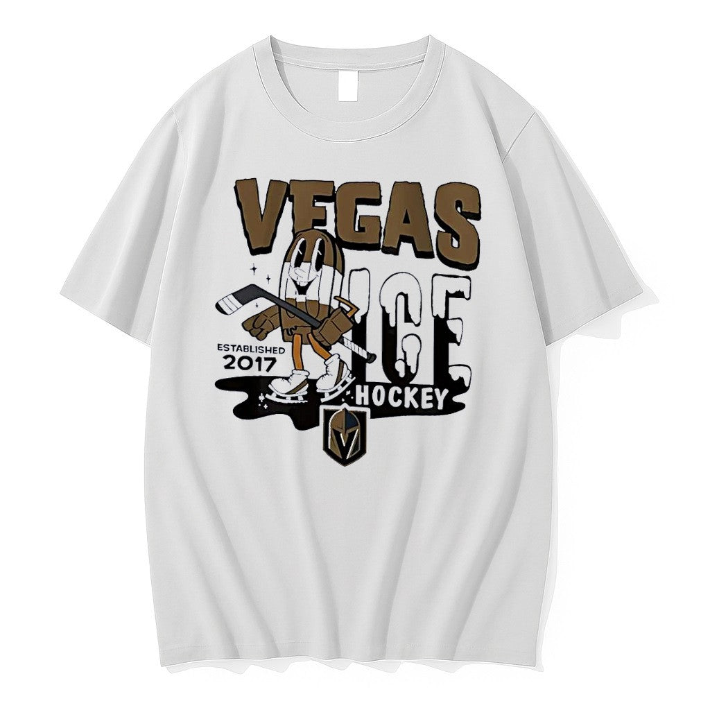 Original Vegas Ice Hockey Established 2017 Golden Knights Knight Mascot White Tshirts Unisex