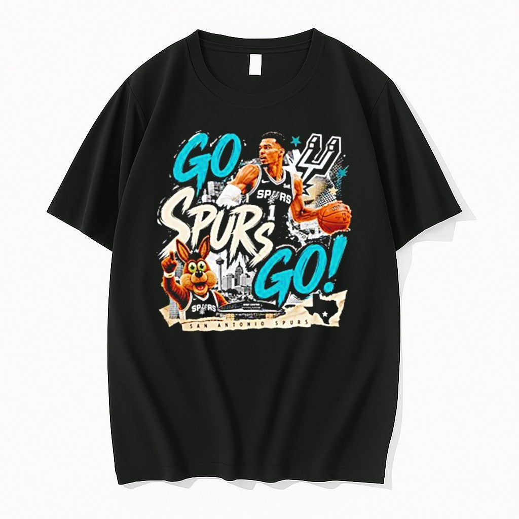 Original Victor Wembanyama Basketball Player San Antonio Spurs Mascot Go Spurs Go Tshirts Unisex
