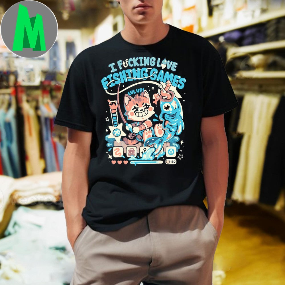 Original XP Splash I Fucking Love Fishing Games Shirt Unisex