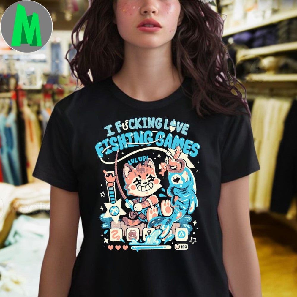 Original XP Splash I Fucking Love Fishing Games Shirt Unisex