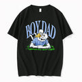 Original Oy Dad Skeleton Father And Son Playing On The Grass Black Tshirts Jpg Unisex