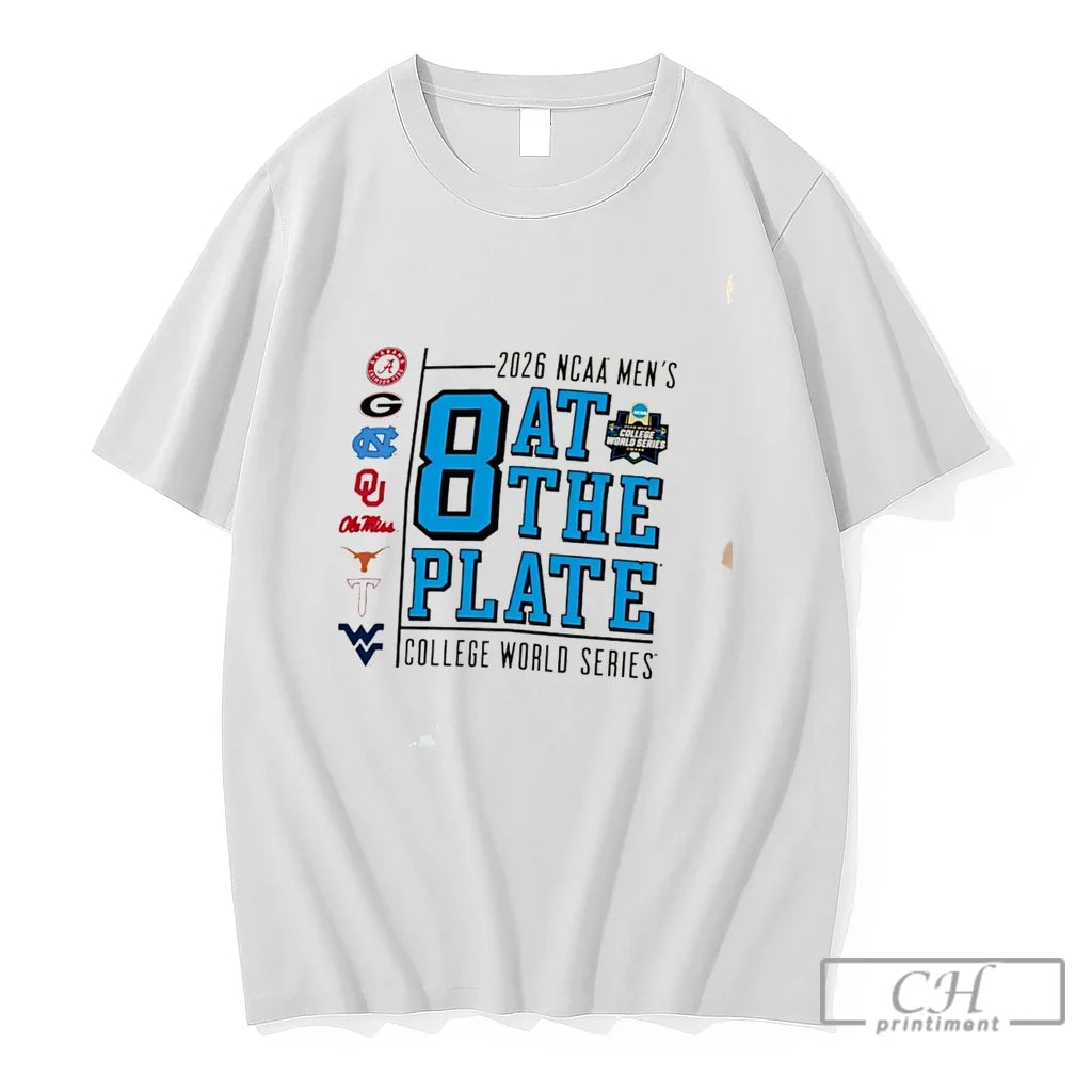 Premium 2026 Ncaa Mens College World Series 8 At The Plate Tee T Shirts Sweater Unisex