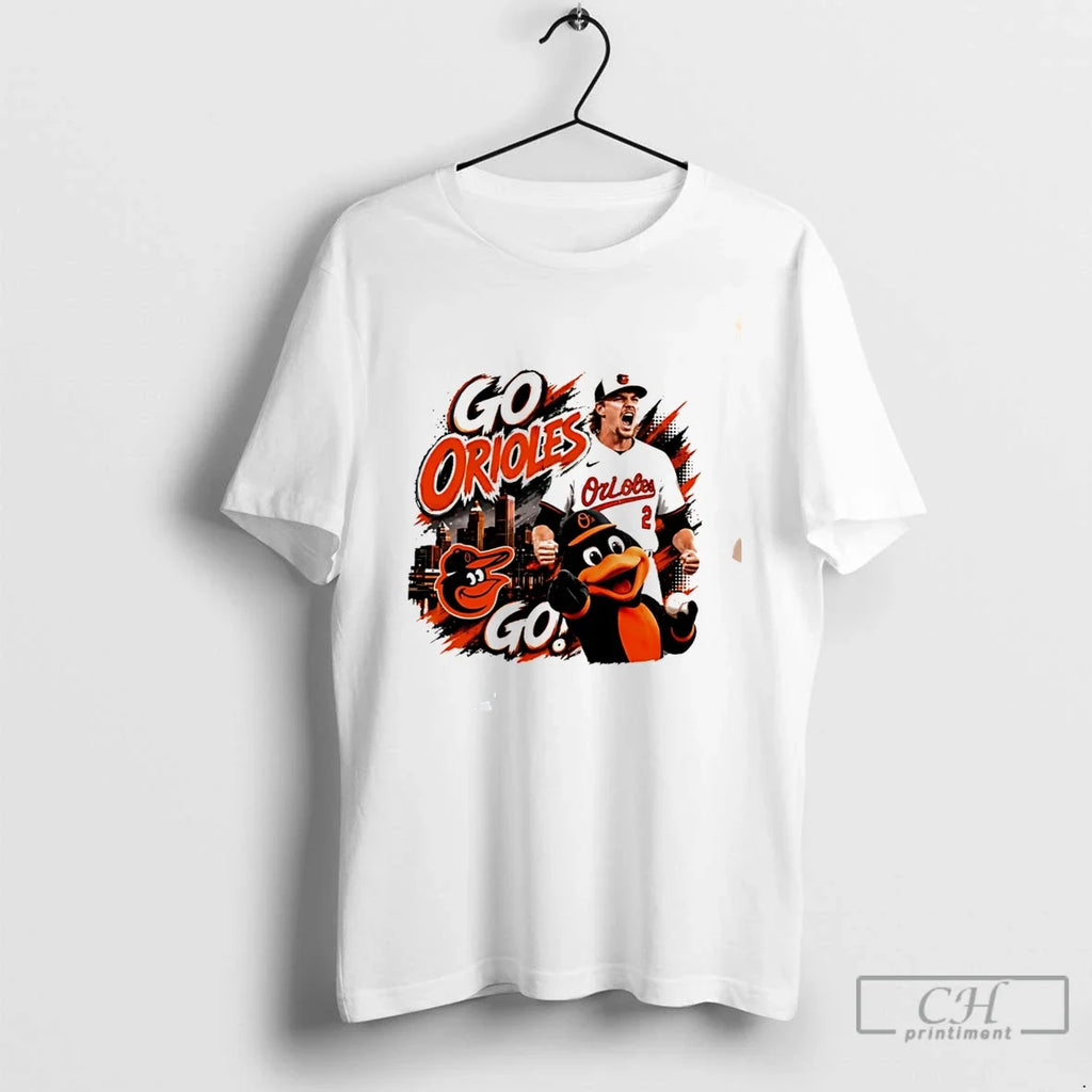 Premium Baltimore Orioles Go Orioles Mascot Graphic Tee Unisex