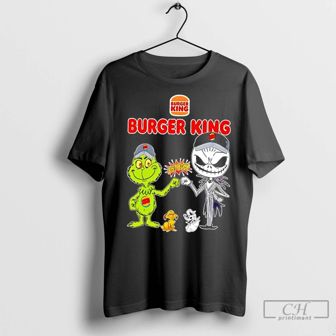 Premium Burger King X Grinch And Jack Skellington Fist Bump Uniwilling Friends
