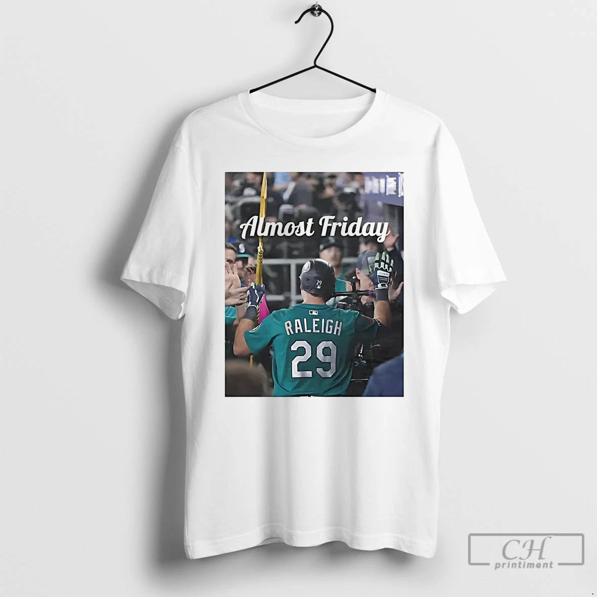 Premium Cal Raleigh Tridents Up Celebration T Shirts
