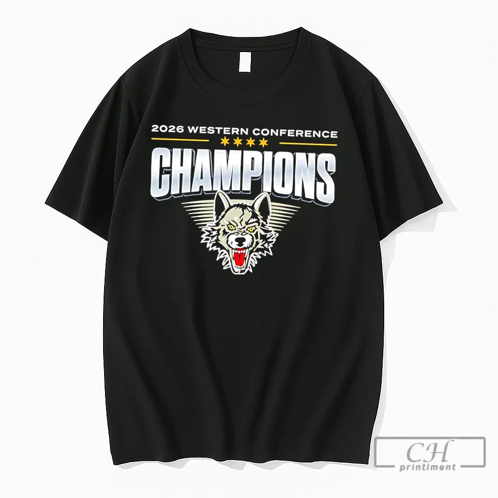 Premium Chicago Wolves 2026 Western Conference Champions Tee Unisex