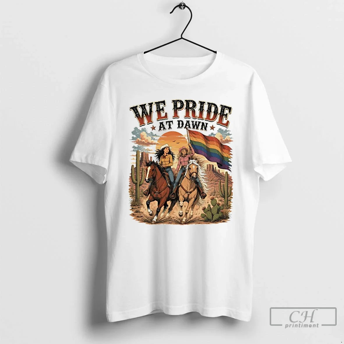 Premium Cowgirls Western Pride Flag We Pride At Dawn Pride Month Unisex