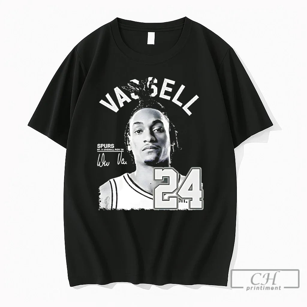 Premium Devin Vassell San Antonio Spurs 24 Basketball Player Portrait Signature Unisex