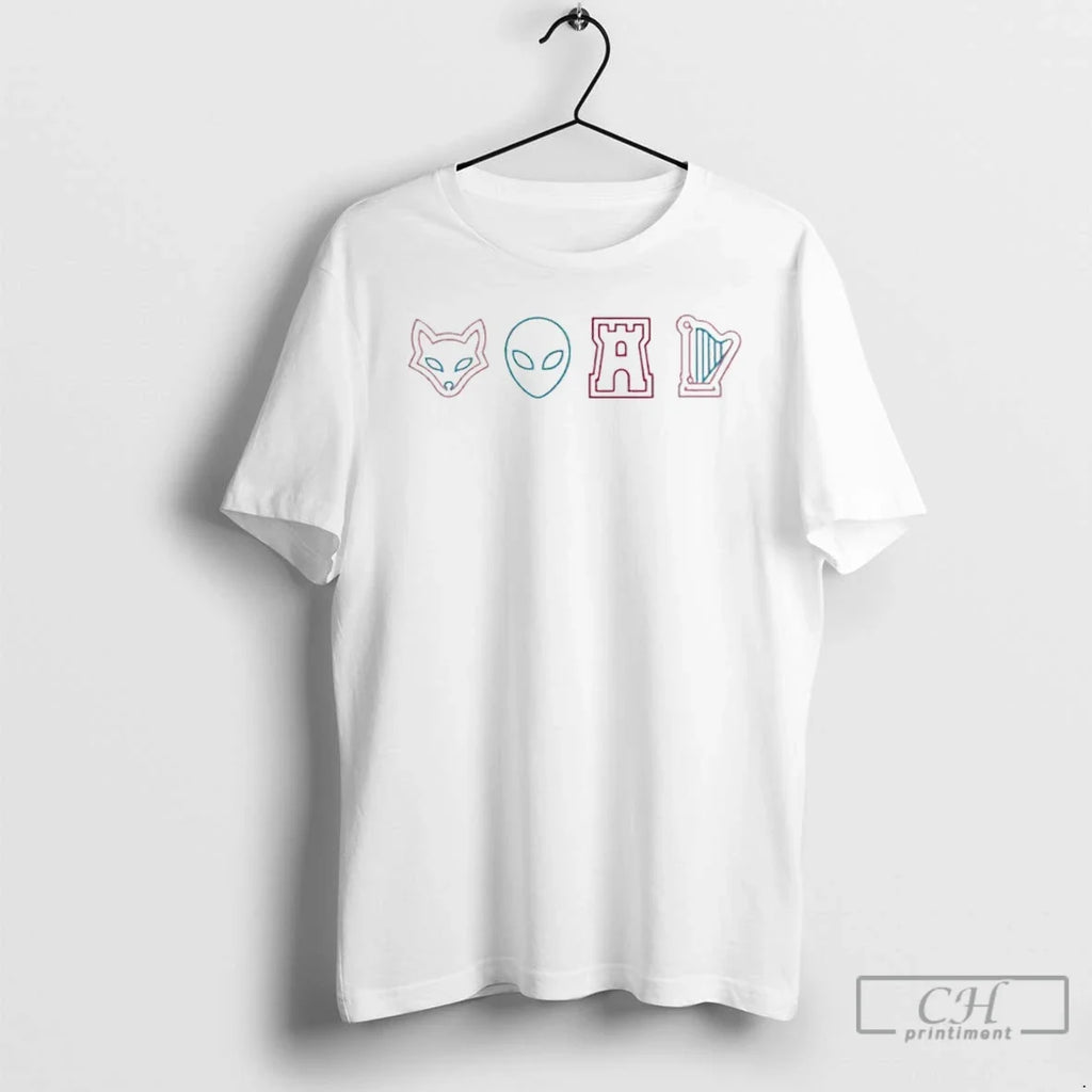 Premium G604omhk Fox Alien Castle Harp Icons Design Art Spurs Basketball Unisex