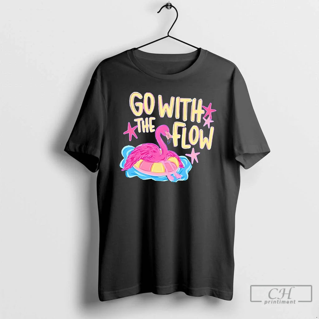 Premium Go With The Flow Flamingo Tee Unisex