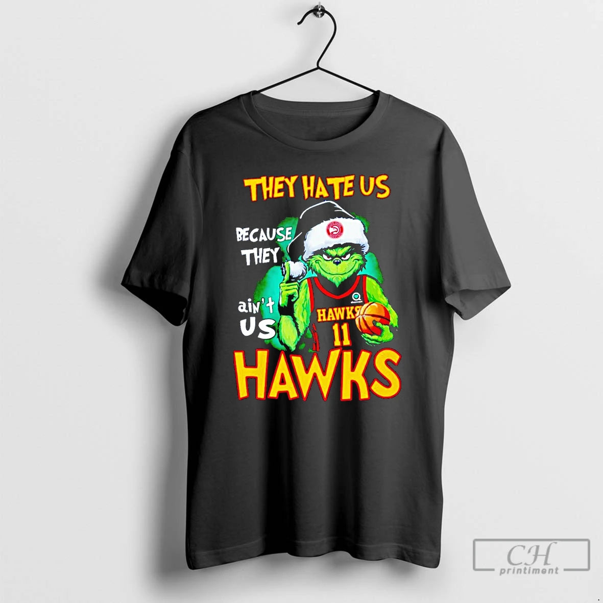 Premium Grinch They Hate Us Because They Aint Us Atlanta Hawks Christmas T Shirts