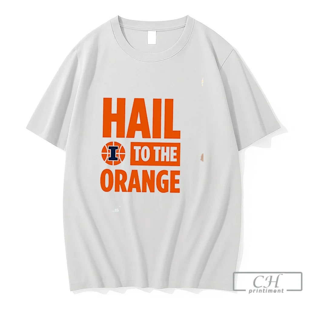 Premium Hail To The Orange Illinois Fighting Illini Logo Tee Unisex