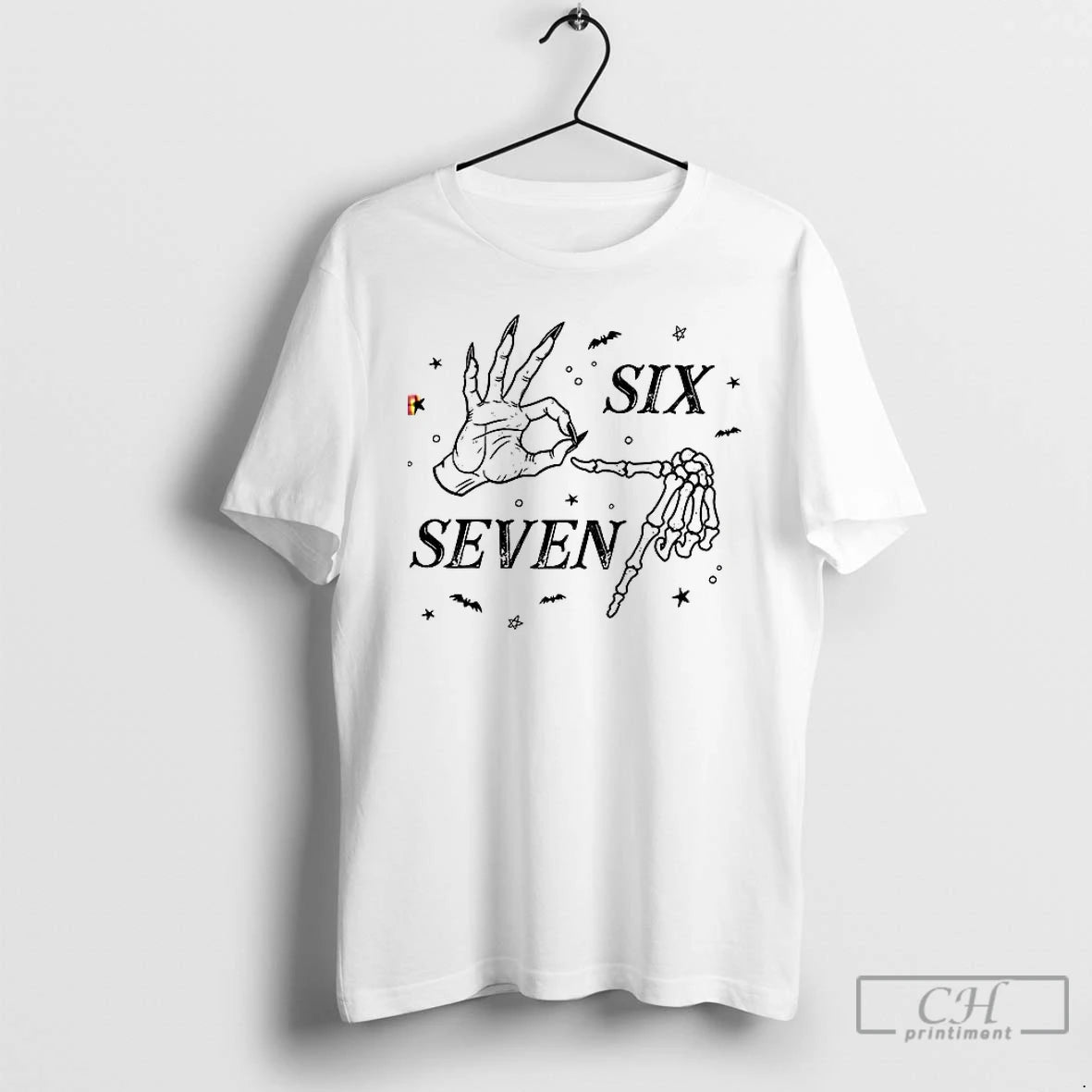 Premium Halloween Six Seven Skeleton Hand T Shirts
